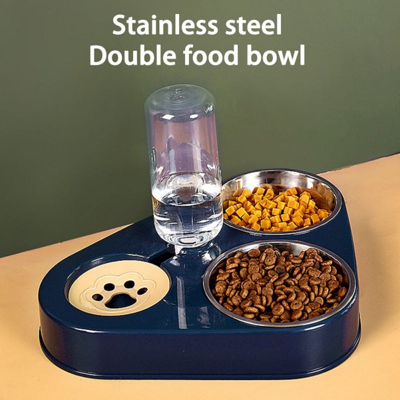 Pet Feeder Bowl with Water Bottle
